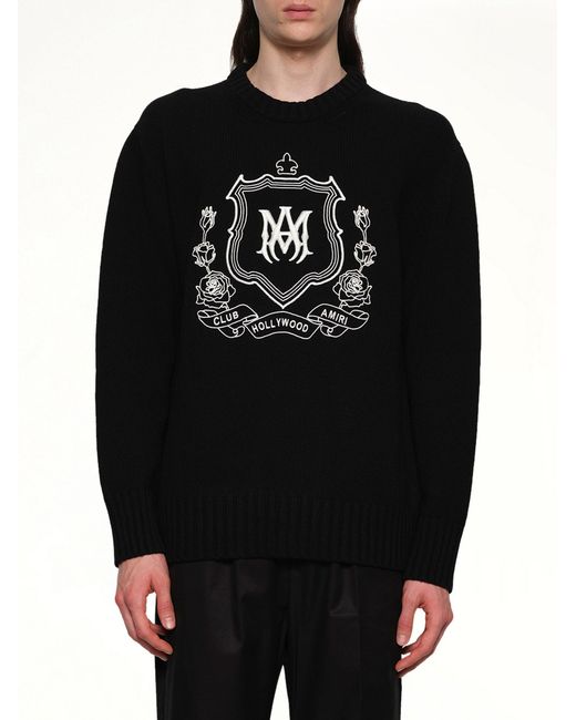 Amiri Black Ma Crest Crewneck for men