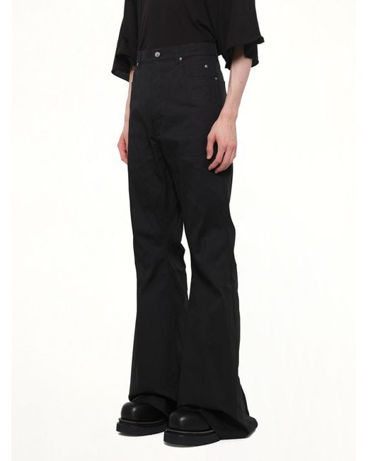 Rick Owens Black Cotton Poplin Bolan Bootcut for men