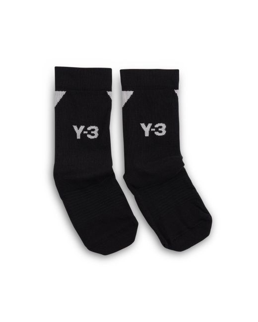 Y-3 Black Logo High Socks, , 100% Cotton for men