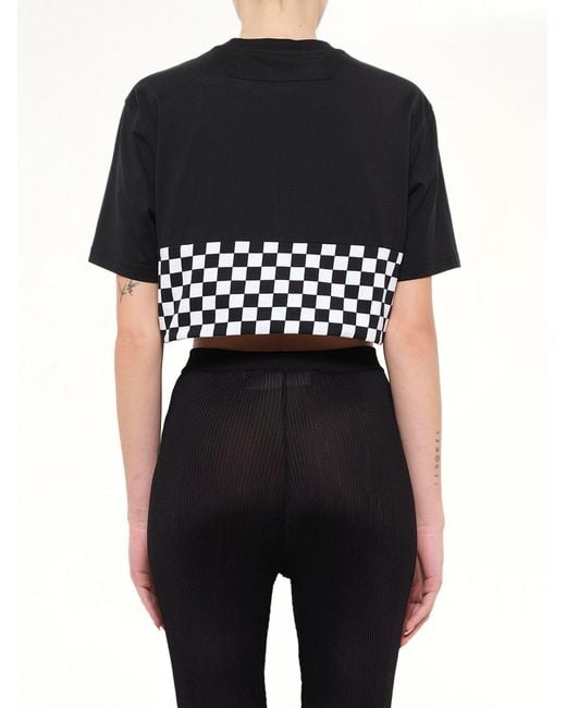 Givenchy Black Podium Checkerboard Crop T-Shirt
