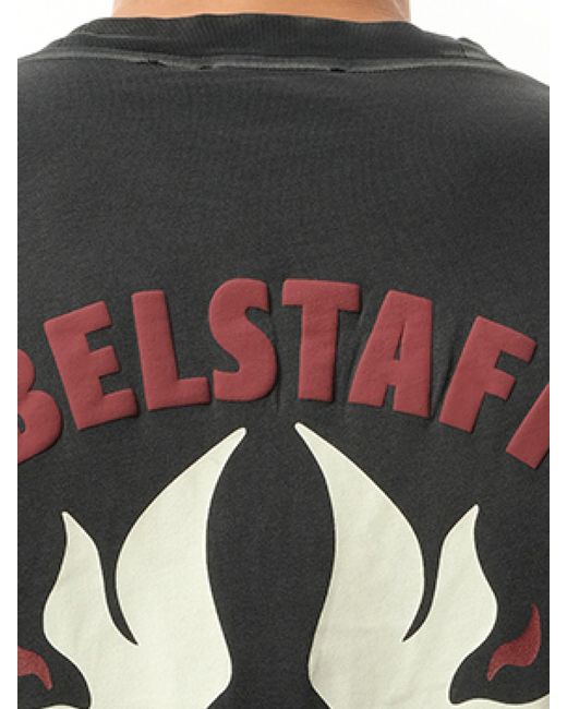 Represent Black X Belstaff Flame Phoenix T-Shirt, Short Sleeves, 100% Cotton, Size: Small for men