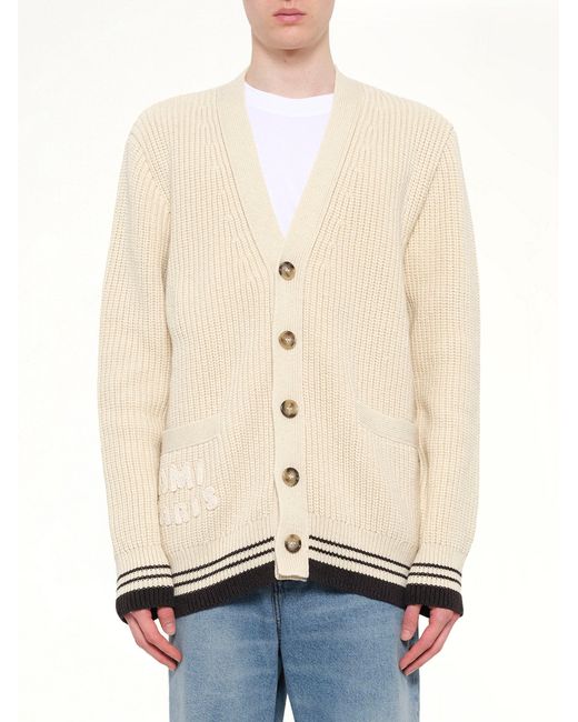 AMI Natural Cardigan With Adc And Patch for men