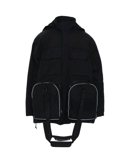 Balenciaga Black Transformer Gym Bag Parka for men