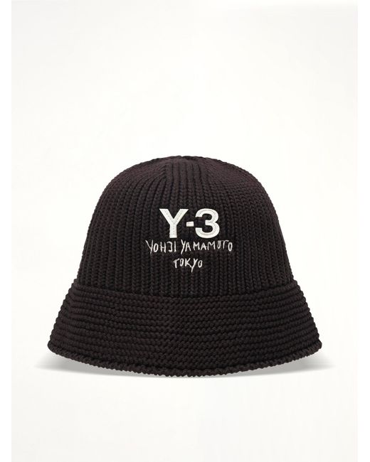 Y-3 Black Knitted Hat for men