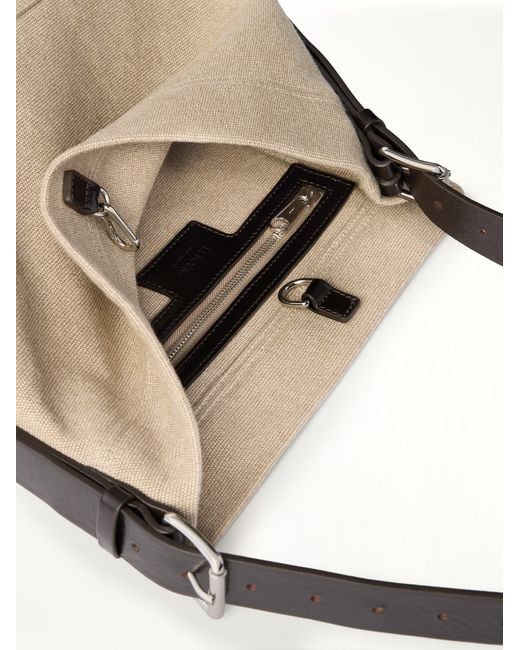 Lemaire White Small Belted Tote Cotton Canvas