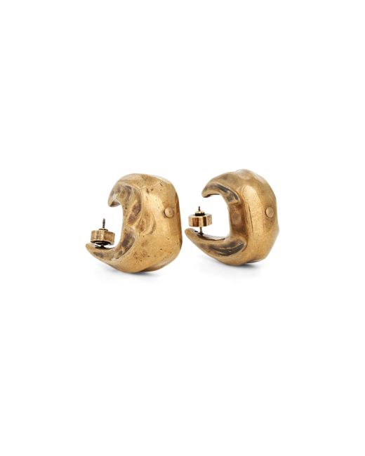 Khaite Metallic Olivia Medium Hoop Earrings, Antique, 100% 18 Karat Plated Brass