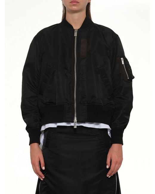 Sacai Black Nylon Twill Blouson