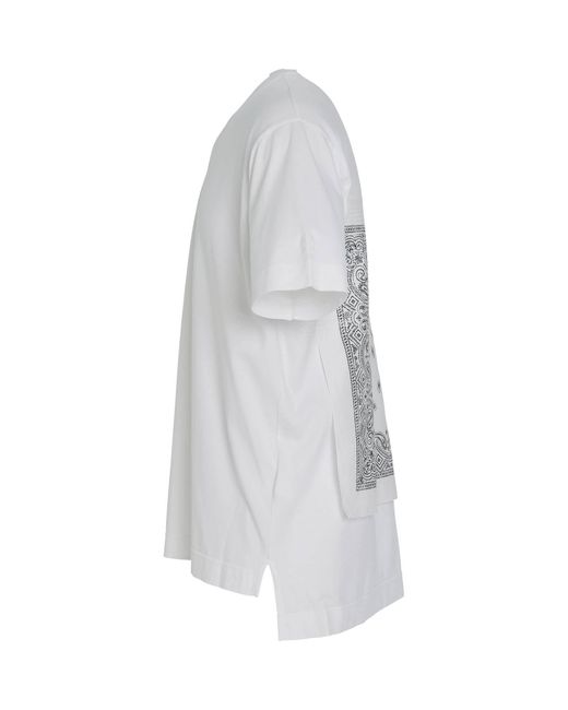 Givenchy White Embroidered Bandanas Washed T-Shirt, 100% Cotton, Size: Small for men