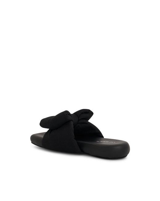Off-White c/o Virgil Abloh Black Off- Linen Bow Padded Slippers Sandals, , 100% Leather