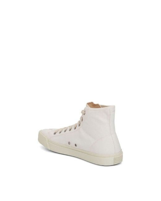 Maison Margiela White Hi-top Tabi Canvas Sneakers for men