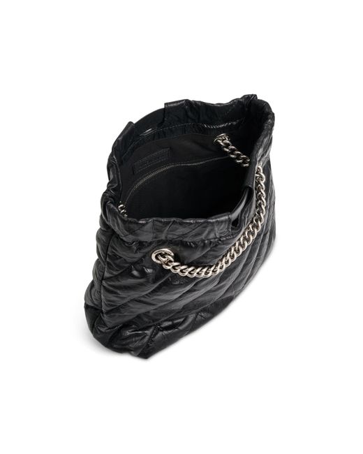 Balenciaga Black Crush Small Tote Bag, , 100% Calf Leather