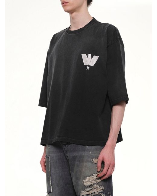 Willy Chavarria Black Fashion Service Association Buffalo T-Shirt for men