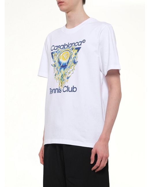 Casablanca White Tennis Club Icon Classic T-Shirt for men