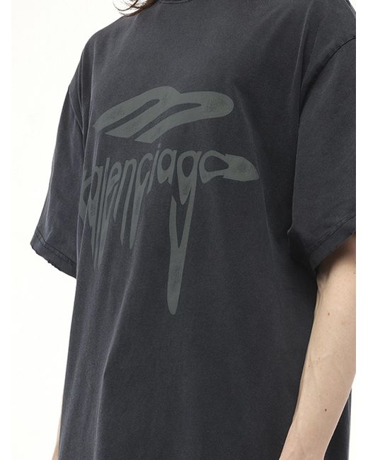 Balenciaga Black T-Shirt With Logo for men