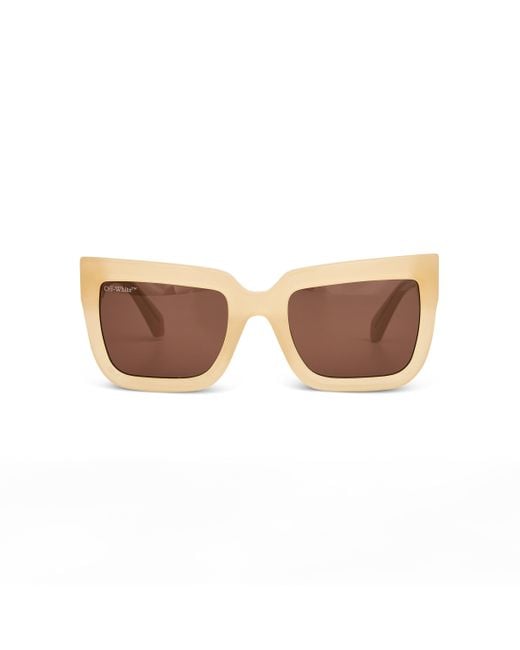 Off-White c/o Virgil Abloh Brown Firenze Sunglasses, Sand, 100% Acetate