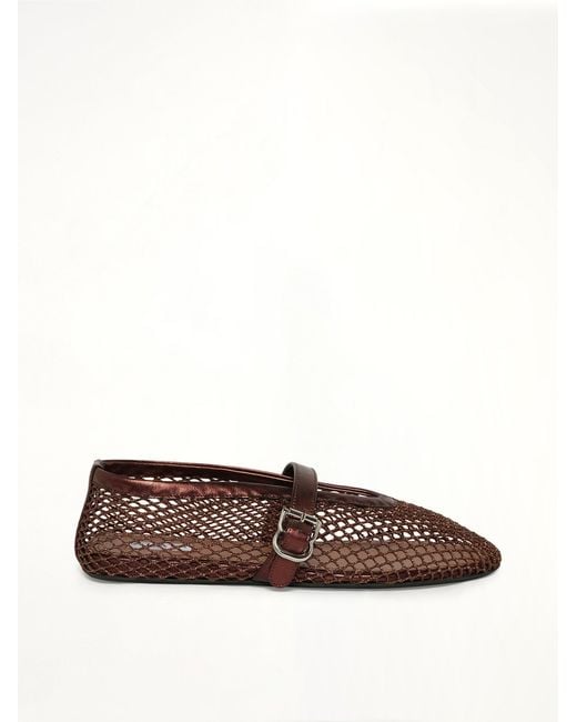 Alaïa Brown Ballet Fishnet Flats