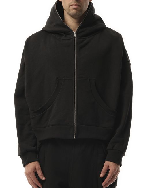 Entire studios Black Eternal Zip Hoodie, Long Sleeves, 100% Cotton, Size: Small for men