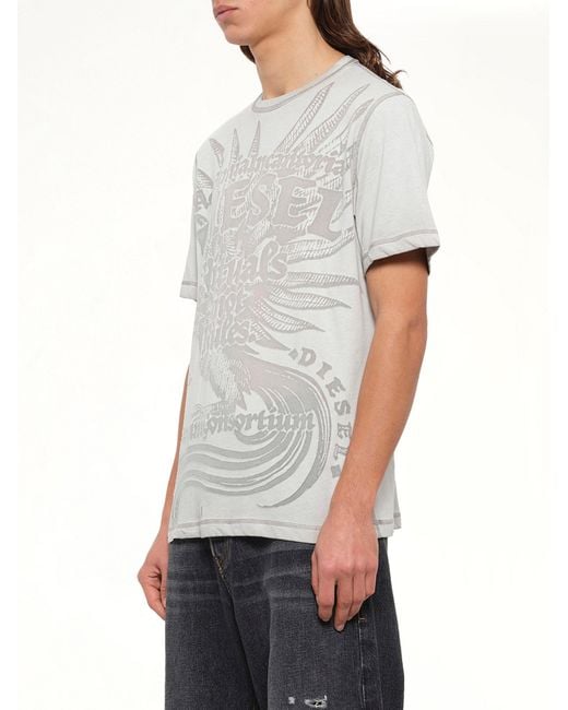 DIESEL Gray T-Rawjust-Aa1 T-Shirt for men