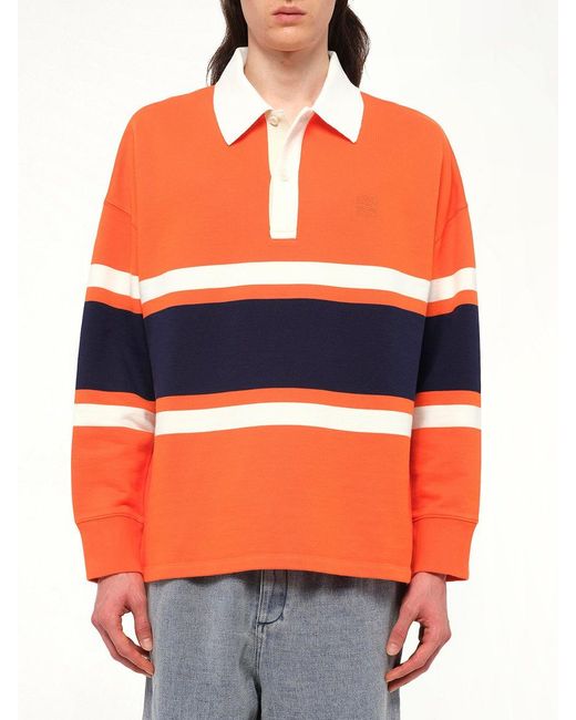 Loewe Orange Long Sleeve Polo for men
