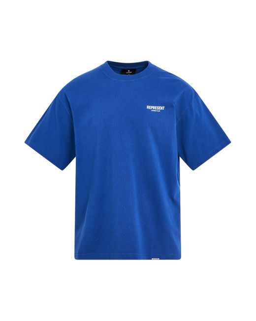 Represent Blue 'New Owners Club T-Shirt, Short Sleeves, Cobalt, 100% Cotton, Size: Small for men