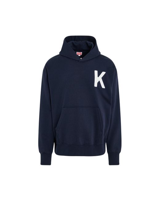 KENZO Blue 'Lucky Tiger Oversized Hoodie, Long Sleeves, Midnight, 100% Cotton, Size: Small for men
