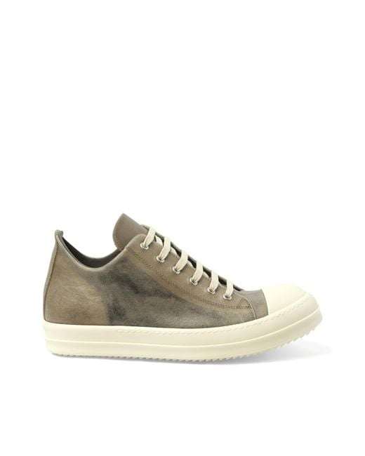 Rick Owens Brown Low Sneaks/Milk Sneakers, 100% Calf Leather for men