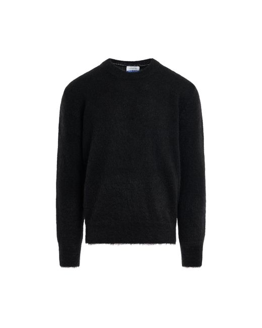 Off-White c/o Virgil Abloh Black Off- 'Mohair Arrow Knit Sweater, Long Sleeves, /Cream, Size: Small for men