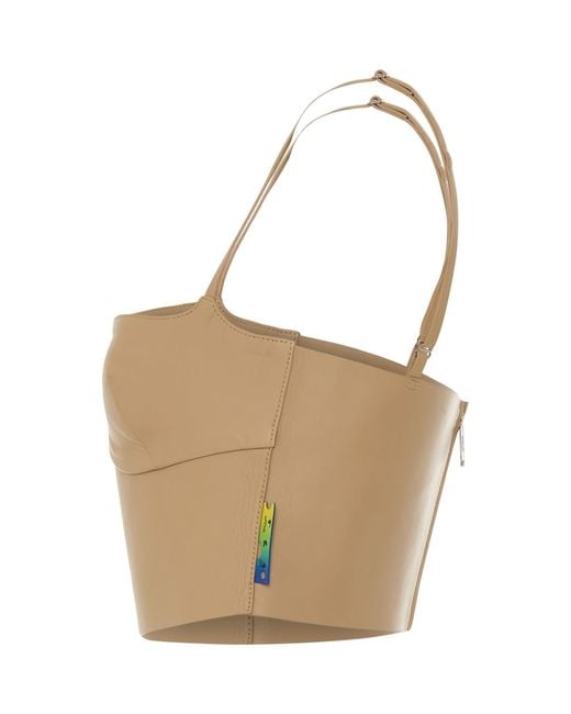 Off-White c/o Virgil Abloh Natural Leather Bustier, 100% Leather