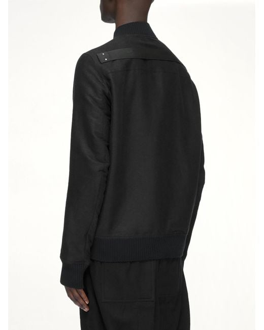 Rick Owens Black Moleskin Heizer Flight Jacket for men