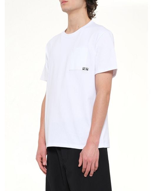 Loewe White Two-Tone Anagram Relaxed Fit T-Shirt for men