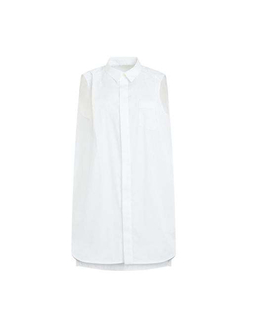 Sacai White Cotton Poplin Shirt Dress, Off, 100% Cotton