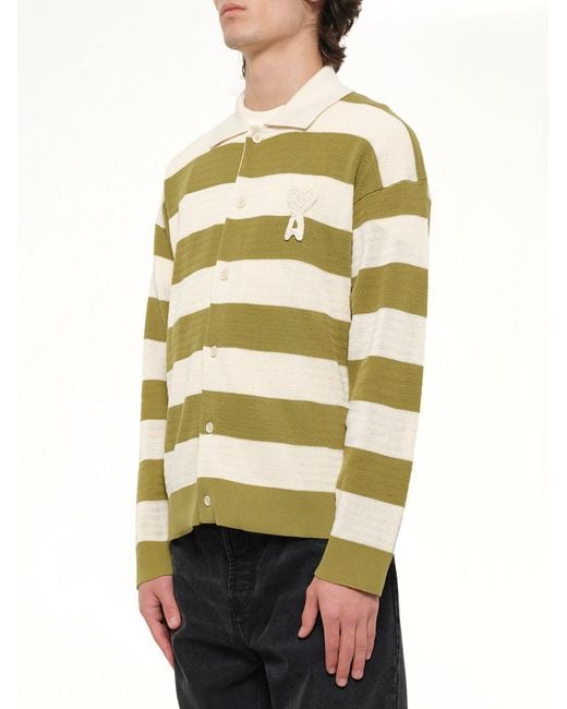 AMI Natural Shirt Collar Cardigan With Adc for men