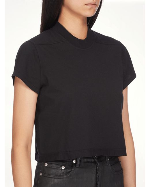 Rick Owens Black Cropped Small Level T-Shirt