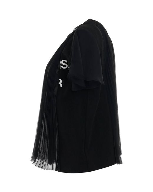 Sacai Black Classic Cotton Jersey T-Shirts
