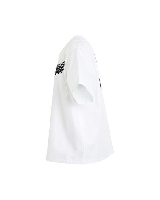 Off-White c/o Virgil Abloh White Off- Baseball Cotton Short-Sleeve Shirt, /, 100% Cotton, Size: Medium for men