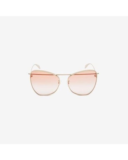 Alexander McQueen Pink Cat Eye Frame Sunglasses