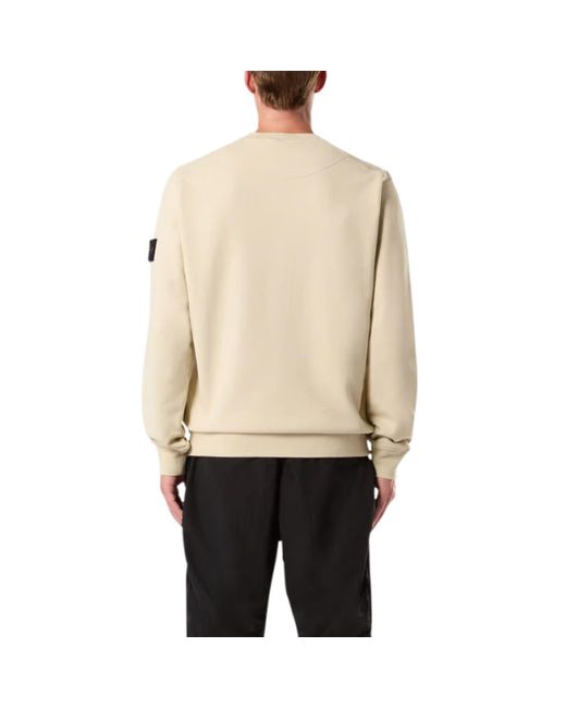 Stone Island Natural Logo Patch Sweatshirt, Long Sleeves, , 100% Cotton, Size: Medium for men