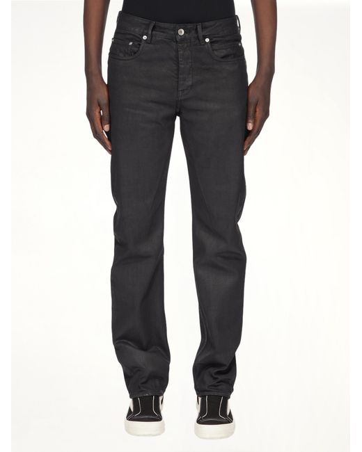 Rick Owens Black Fog Cut Jeans, 100% Cotton for men