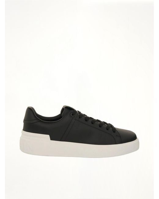 Balmain Black B-Court Calfskin Sneakers, 100% Calf Leather for men