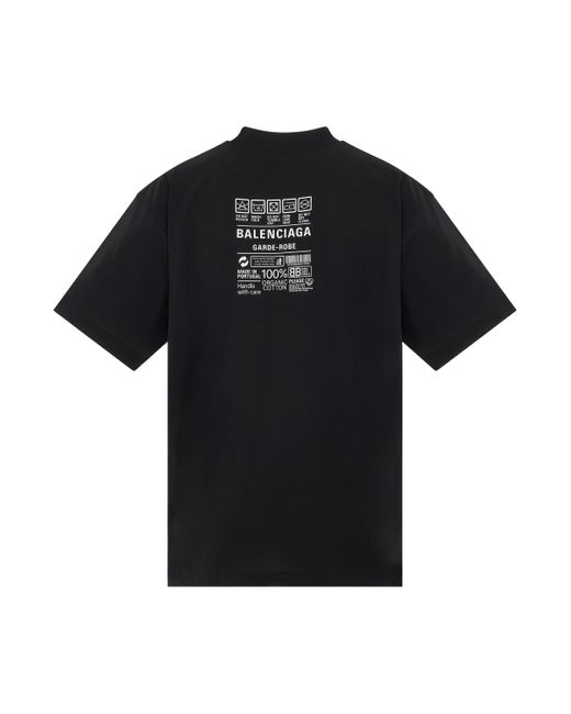 Balenciaga Black 'Logo Printed Crewneck T-Shirt, Short Sleeves, /, 100% Cotton, Size: Small