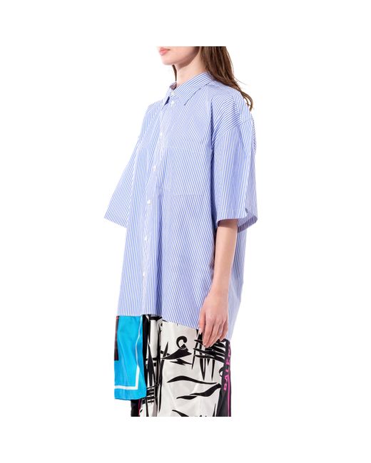 Balenciaga Blue Foulard Shirt Dress