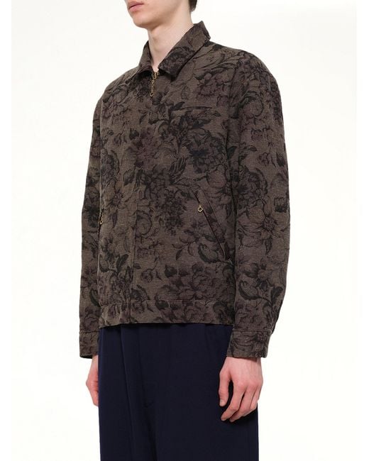 Undercover Black Flower Zip Up Jacket for men