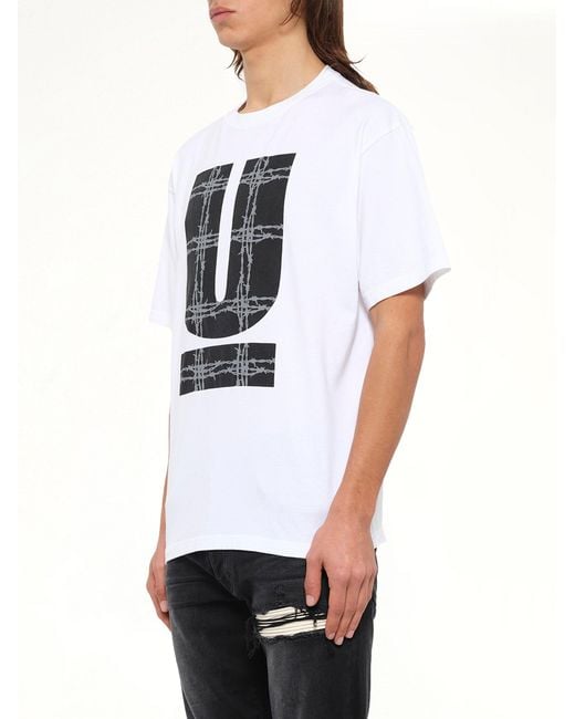 Undercover White Barbed U T-Shirt for men