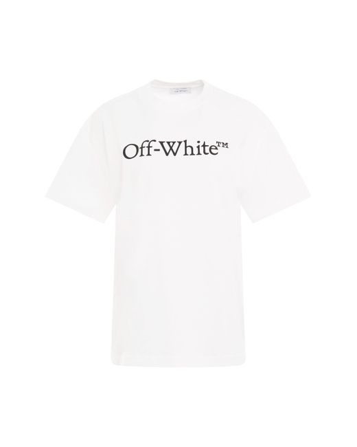 Off-White c/o Virgil Abloh White Off- 'Big Logo Bookish T-Shirt, Round Neck, Short Sleeves, 100% Cotton, Size: Small