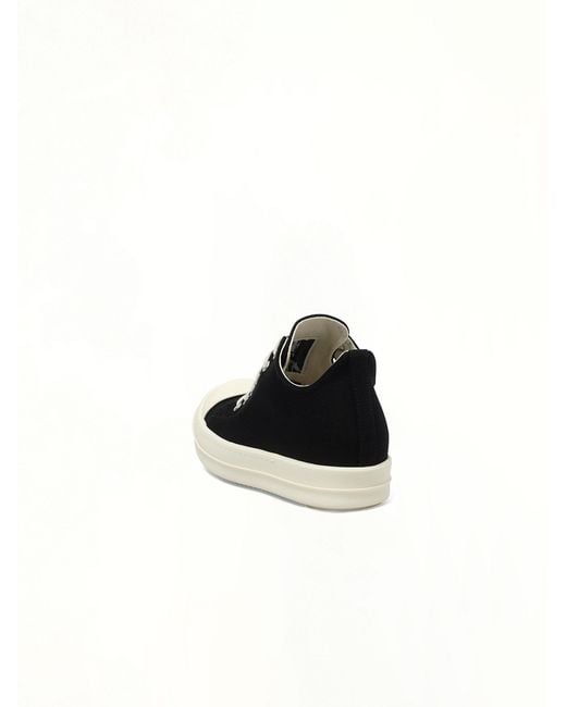 Rick Owens Black Low Sneaks Sneakers, 100% Cotton