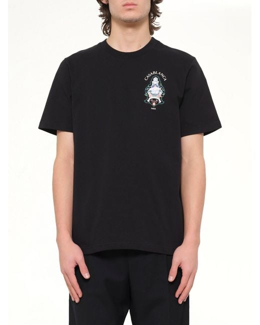 Casablanca Black Hotel Emblem Classic T-Shirt for men
