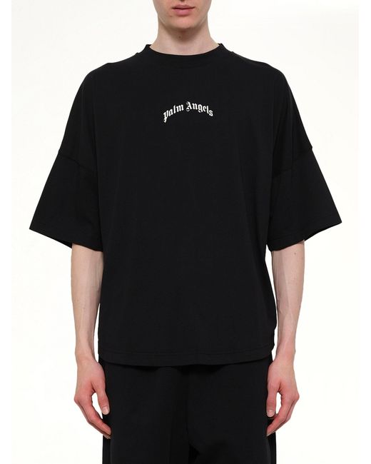 Palm Angels Black Classic Logo Over T-Shirt for men