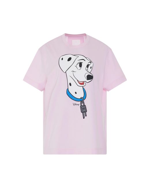 Givenchy Pink 'Disney 101 Dalmatians Perdita T-Shirt, Light, 100% Cotton, Size: Small