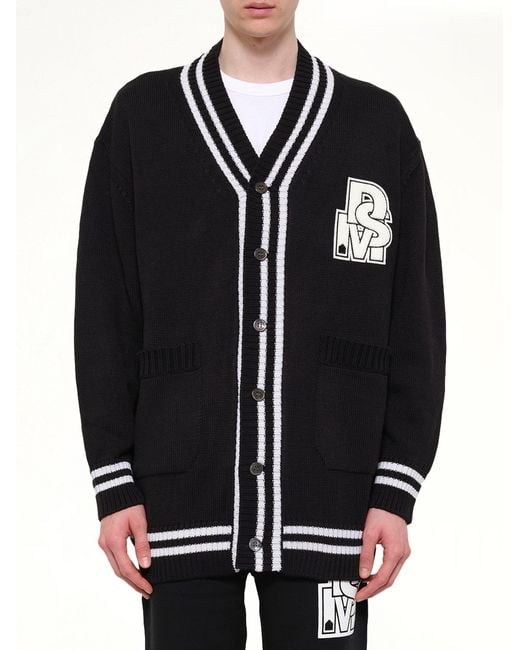 DSM KEI NINOMIYA Black Oversized Cardigan With Patch for men