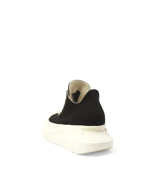 Rick Owens Black Abstract Low Sneaks Sneakers, 100% Cotton